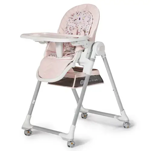 Scaun de masa KinderKraft, Otel/Piele ecologica, 0-3 ani, Multicolor