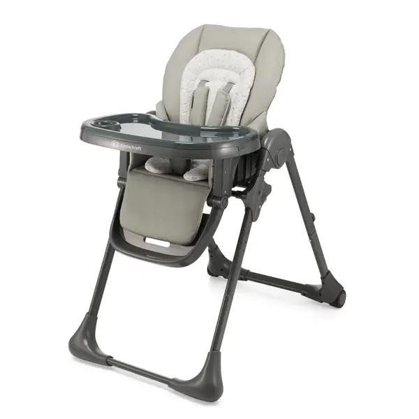 Scaun de masa Kinderkraft Tummie, 2 in 1, spatar reglabil, pliabil, gri KID925049, la doar 572,00 lei