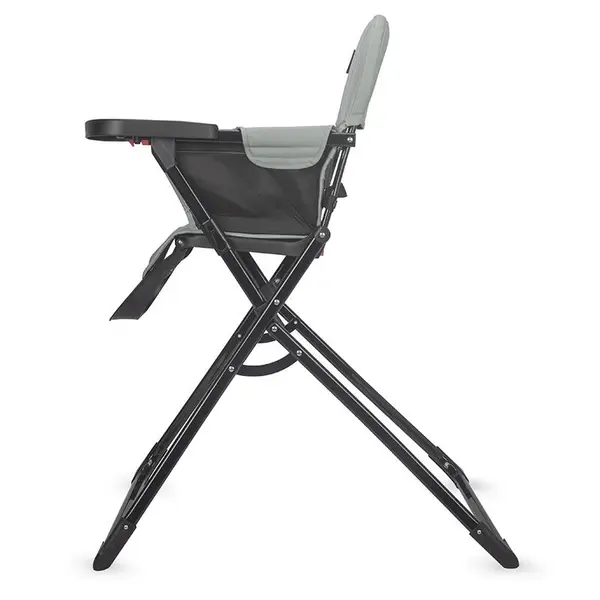 Scaun de masa pentru copii Coccolle Miso, Tavita detasabila, Pliabil la buton, Sezut cu spatiu generos, Material lavabil, Pana la 15 kg, Greystone