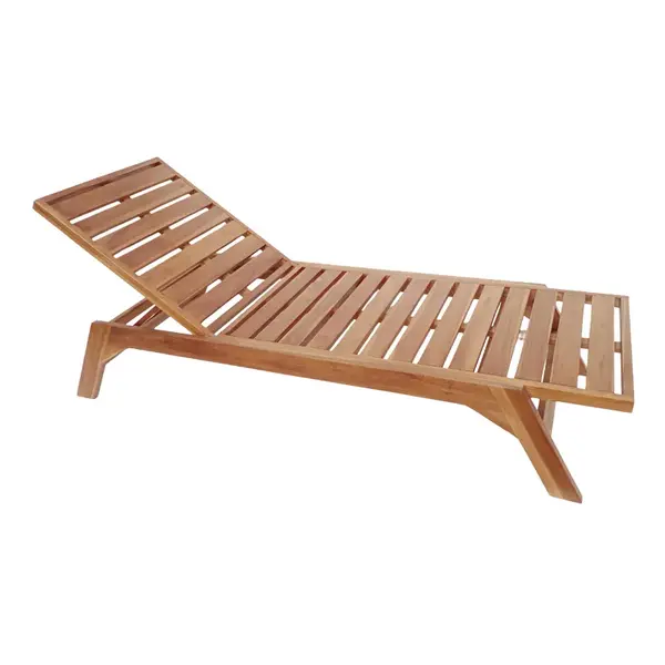 Scaun de plaja Melop pakoworld lemn de tec in nuanta naturala 200x70x35cm Scaun de plajă Melop pakoworld lemn de tec în nuanță naturală 200x70x35 cm