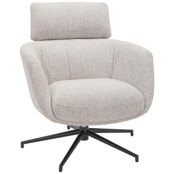 Scaun De Relaxare din metal, textil, negru, bej