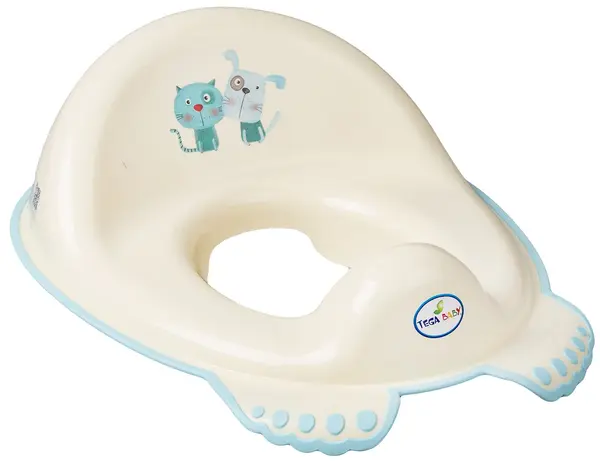 Scaun de toaletă anatomic Tega Baby - Dog & Kitten, galben