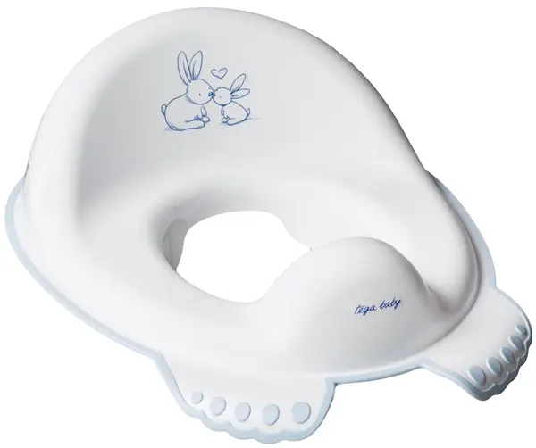 Scaun de toaletă anatomic Tega Baby - Iepurași, alb