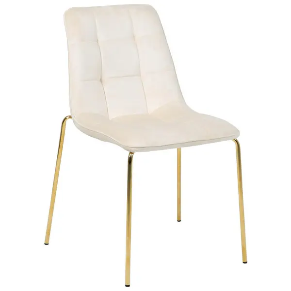 Scaun din lemn, metal, textil, bej