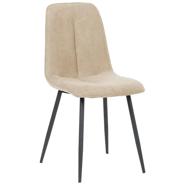 Scaun din lemn, metal, textil, bej