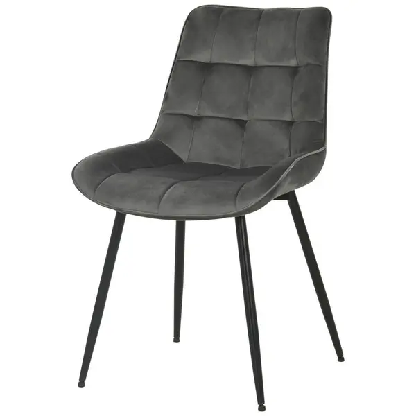 Scaun din lemn, metal, textil, gri