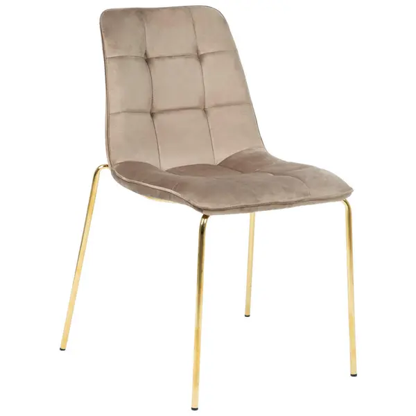 Scaun din lemn, metal, textil, maro