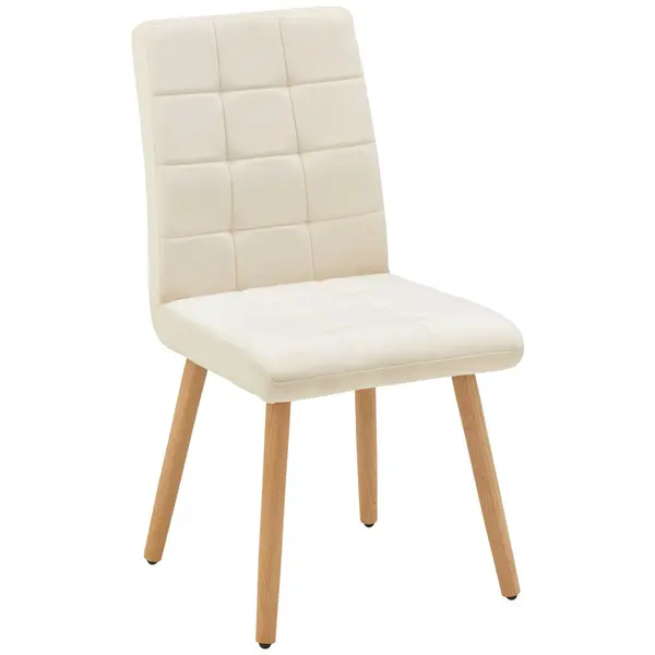 Scaun din lemn, textil, culoare lemn stejar, bej