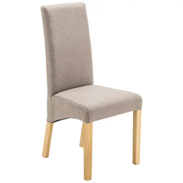 Scaun din lemn, textil, culoare lemn stejar, taupe