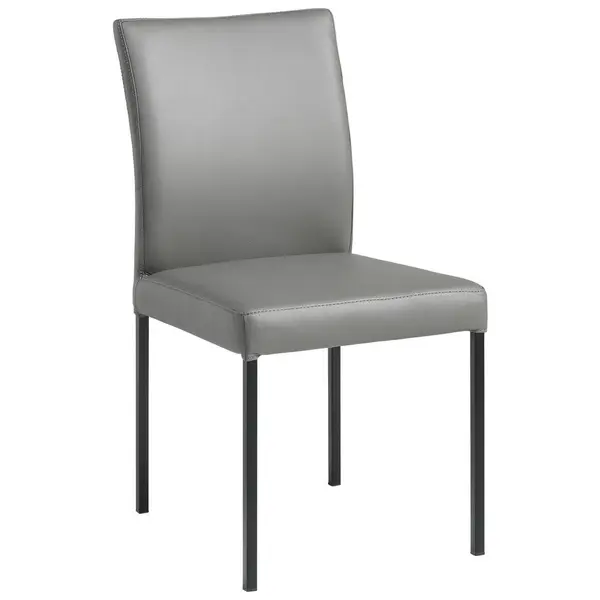 Scaun din metal, piele, antracit