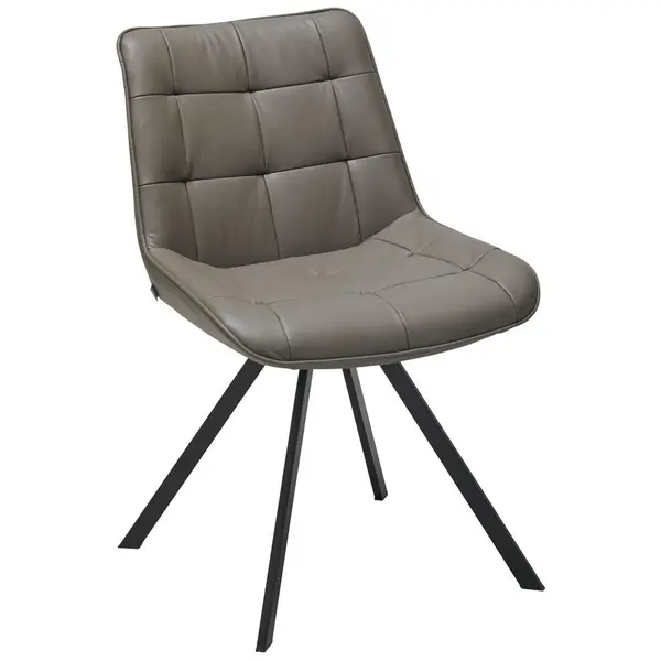 Scaun din metal, piele, maro