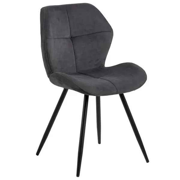 Scaun din metal, textil, antracit, negru