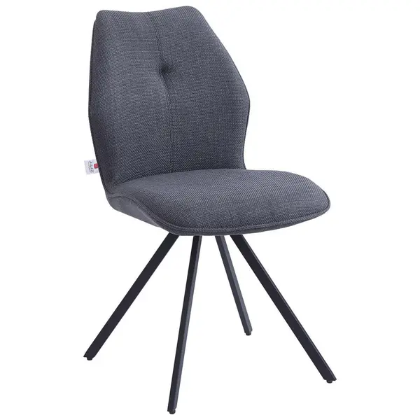Scaun din metal, textil, gri