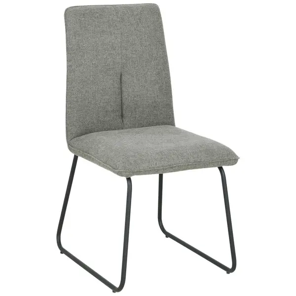Scaun din metal, textil, gri, negru