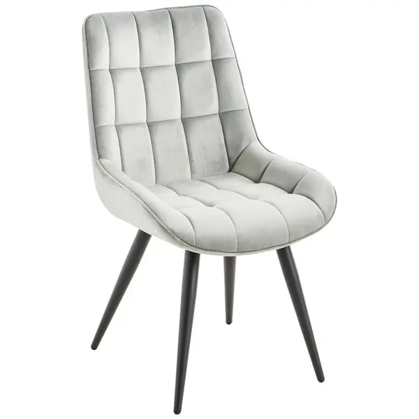 Scaun din metal, textil, gri, negru