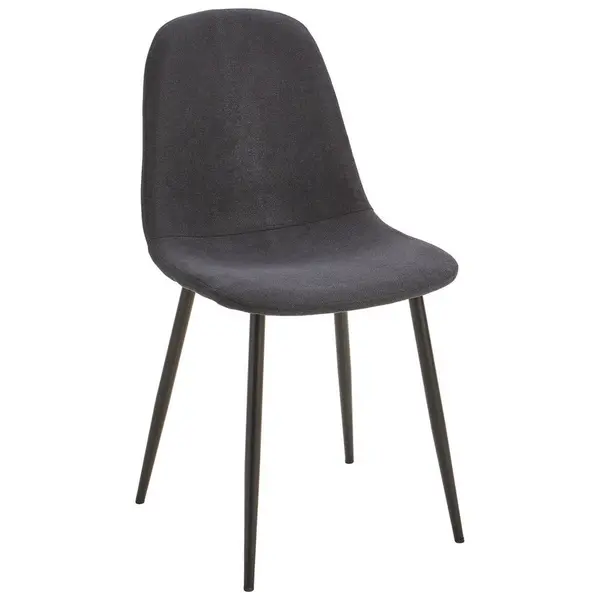 Scaun din metal, textil, negru