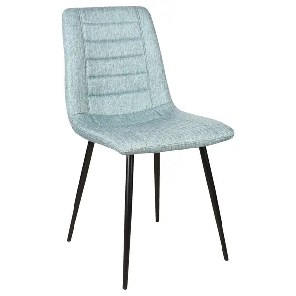 Scaun din metal, textil, negru, verde jad