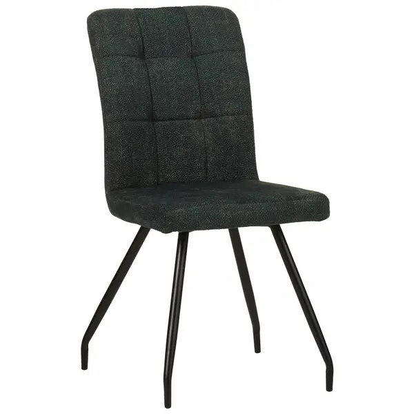 Scaun din metal, textil, turcoaz