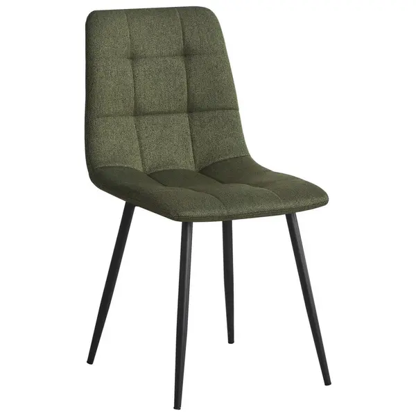 Scaun din metal, textil, verde, negru
