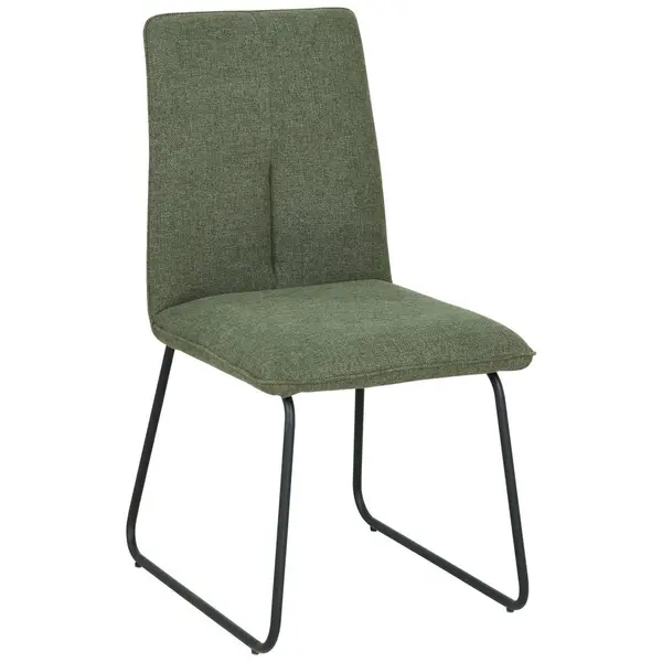 Scaun din metal, textil, verde, negru