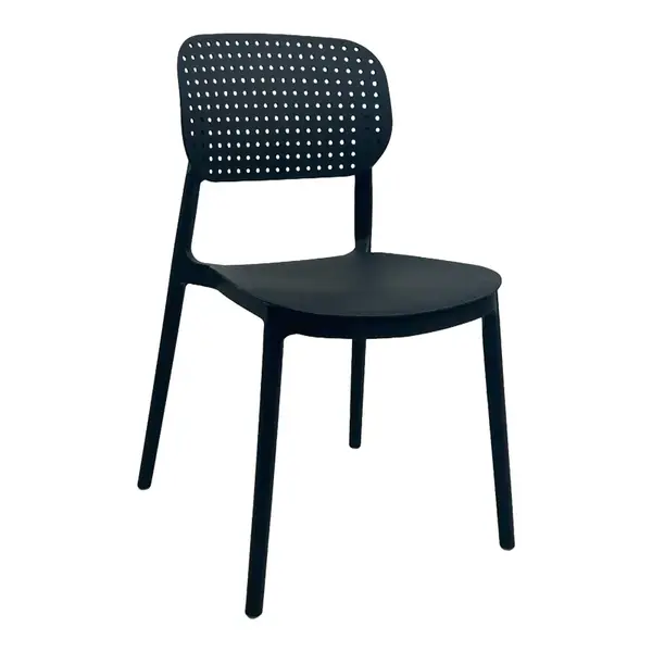 Scaun din plastic polipropilenic stivuibil, negru, 42x49.5x82cm Scaun din plastic polipropilenic stivuibil, negru, 42x49.5x82cm