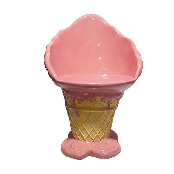 Scaun din plastic, roz aprins, bej