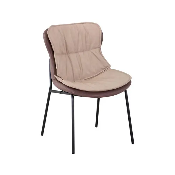 Scaun din textil, bej, maro deschis
