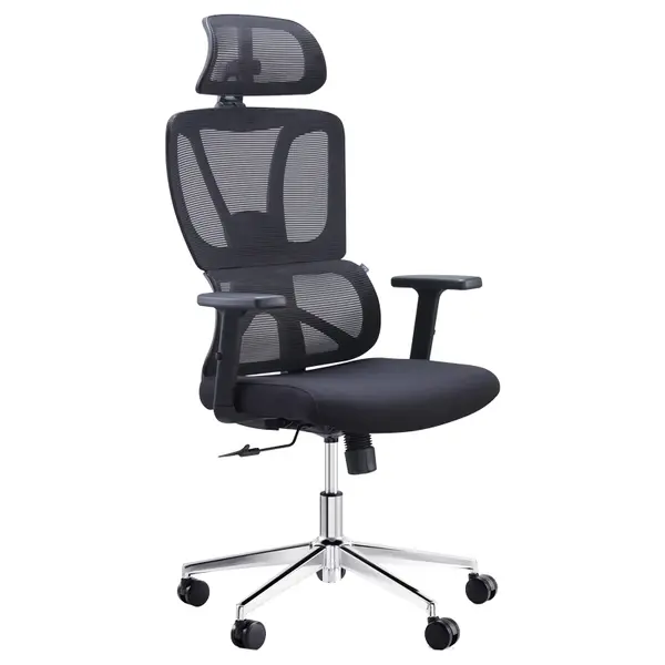 Scaun director birou Aish stofa plasa, neagra, 64x66x130 cm
