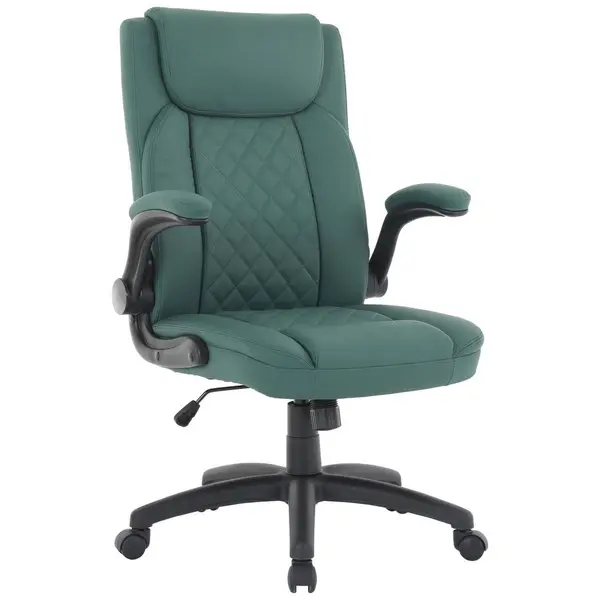 Scaun Directorial, imitație piele, verde închis