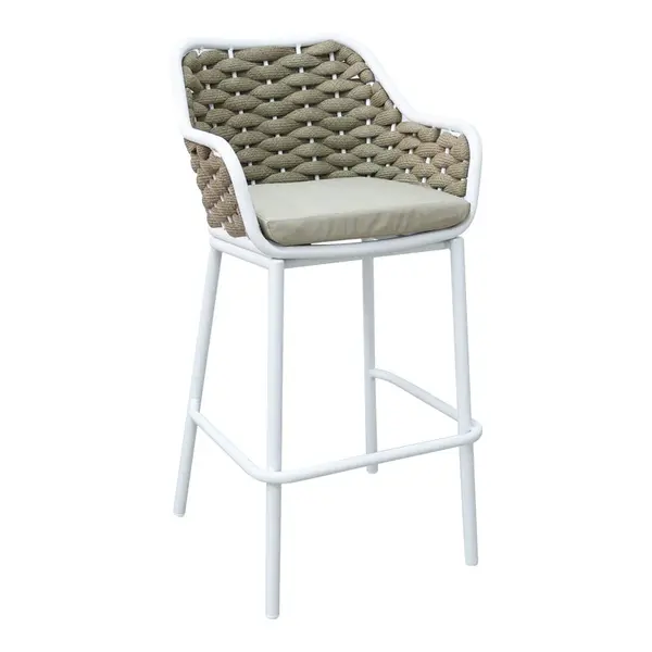 Scaun e bar Zuki, Alb, 55x54x109 cm