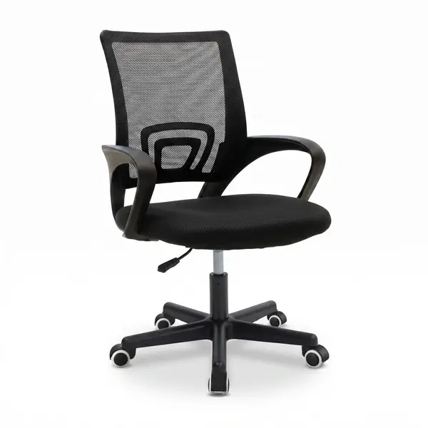 Scaun ergonomic de birou Berto II cu spatar din mesh, – roz/negru, 60x48x85-95 cm