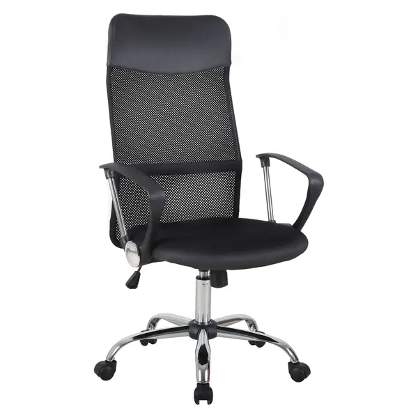 Scaun ergonomic de birou, insertie plasa, negru HOMCOM | Aosom Romania