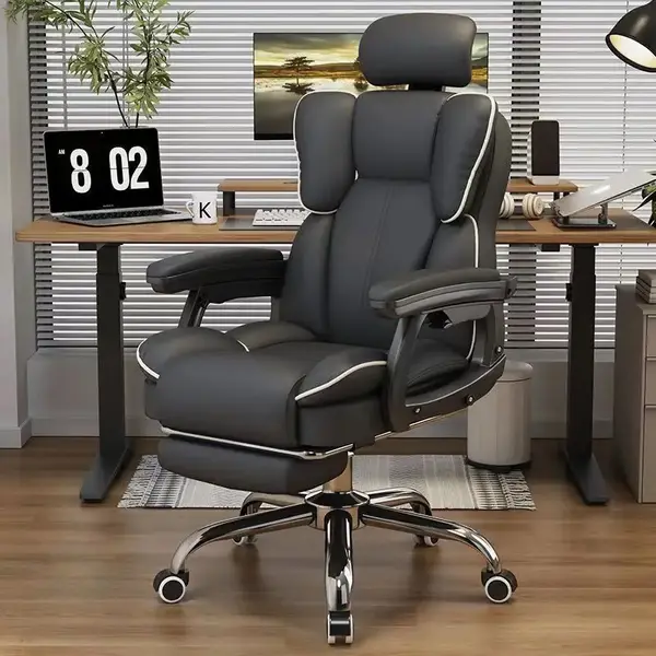 Scaun Ergonomic Directorial cu Suport Picioare Rabatabil Piele Ecologica