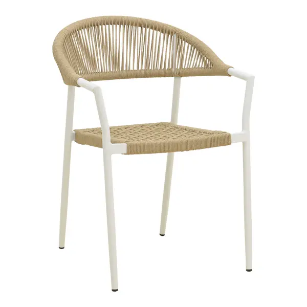 Scaun exterior Ammos, aluminiu si franghie PE, 56x62x82 cm
