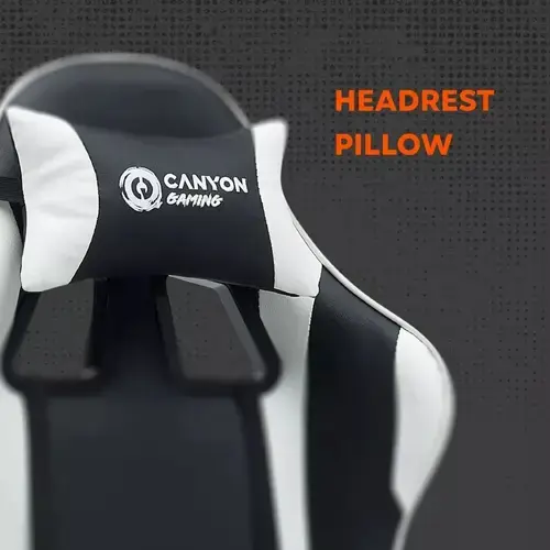 Scaun gaming Canyon Core SGCH2, reglabil, Negru/Alb