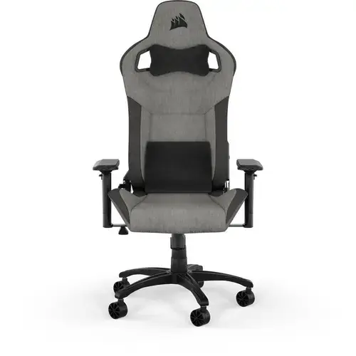 Scaun Gaming Corsair T3 RUSH Fabric (2023), Textil, Suport lombar Memory Foam, Tetiera, Gri/Negru