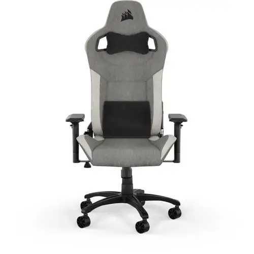 Scaun Gaming Corsair T3 RUSH Fabric (2023), Textil, Suport lombar Memory Foam, Tetiera, Gri/Alb