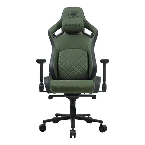 Scaun Gaming COUGAR Defensor S Army Green F, Max 150 kg, 5 roti, Ajustabil, Perna lombara (Verde)