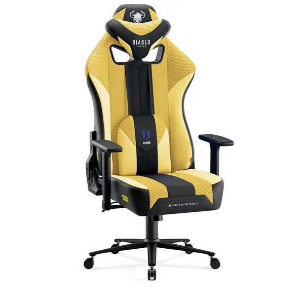 Scaun gaming din material Diablo X-Player 2.0 King Size: Dark Sunflower / Galben Scaun gaming din material Diablo X-Player 2.0 King Size: Dark Sunflower / Galben