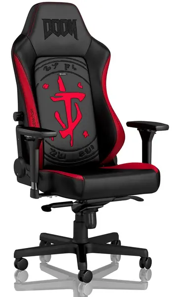 Scaun gaming noblechairs - HERO, DOOM Edition, negru/rosu