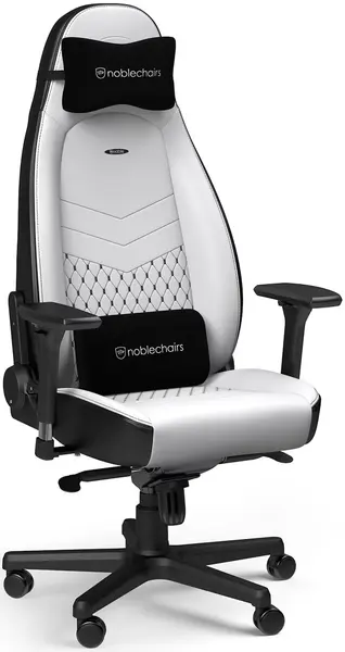 Scaun gaming noblechairs - ICON Gaming, alb/negru