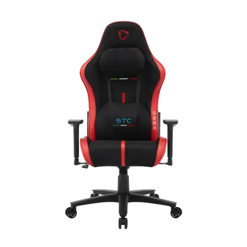 Scaun Gaming ONEX STC Alcantara L, Max 125 kg, Cadru metalic, PVC (Negru/Rosu)
