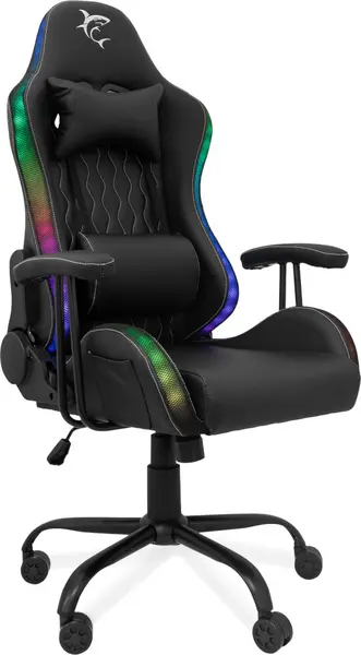 Scaun gaming White Shark - INDIANAPOLIS RGB, negru