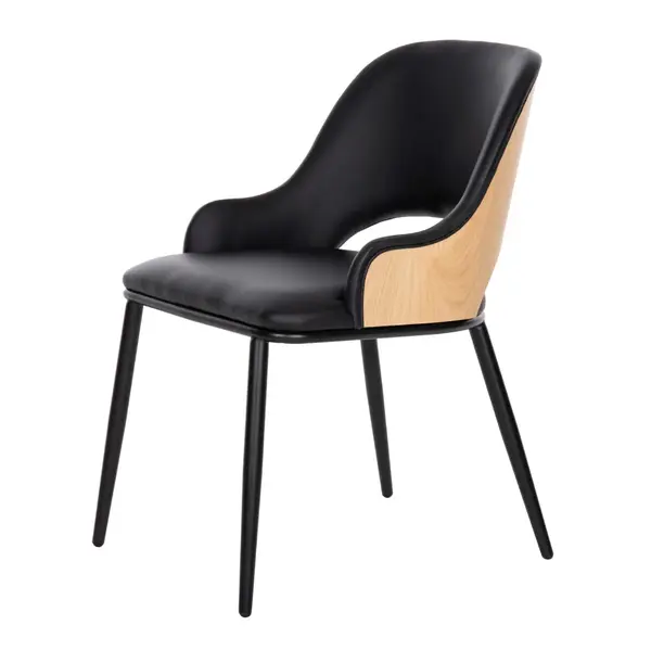 Scaun GARSON BLACK PU - Lemn