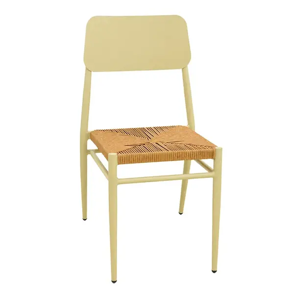 Scaun Giardino Pakoworld, stivuibil, aluminiu in bej - cu ratan pe suprafata, nuanta naturala, 45x56x82cm Scaun Giardino Pakoworld, stivuibil, aluminiu în bej - cu ratan pe suprafață, nuanță naturală, 45x56x82cm