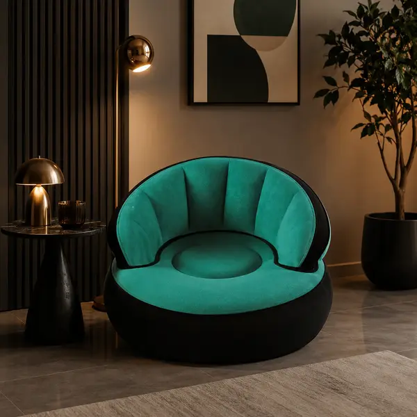 Scaun gonflabil confortabil cu pompa inclusa, design modern, dimensiuni 85x70 cm, ideal pentru interior si exterior,