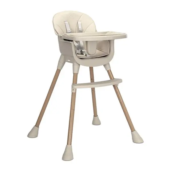 Scaun inalt de masa pentru copii Lorelli Vanilla Beige 3 in 1, varsta 6 luni - 6 ani, greutate admisa 26 kg