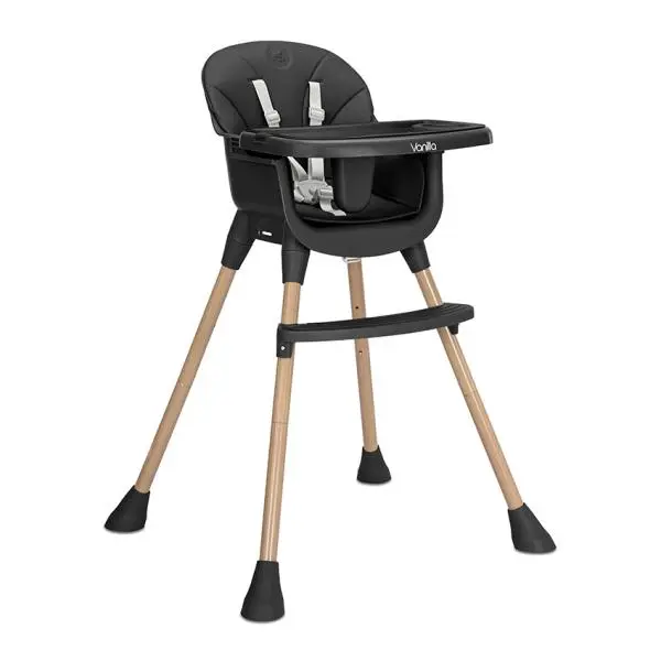 Scaun inalt de masa pentru copii Lorelli Vanilla Black 3 in 1, varsta 6 luni - 6 ani, greutate admisa 26 kg