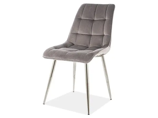 Scaun KIM CHROME-VELVET - Grey