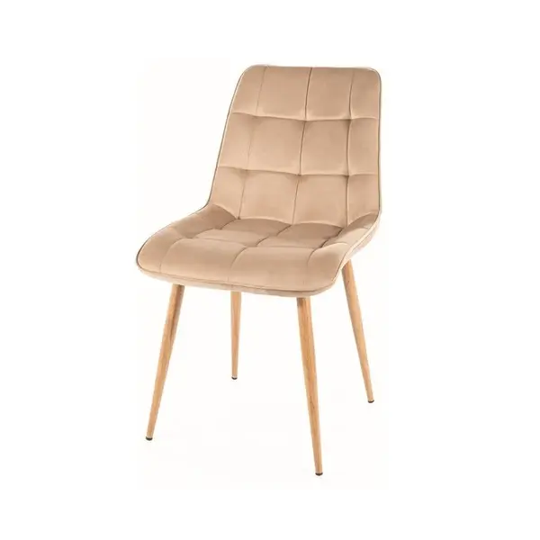 Scaun KIM OAK - VELVET - Beige